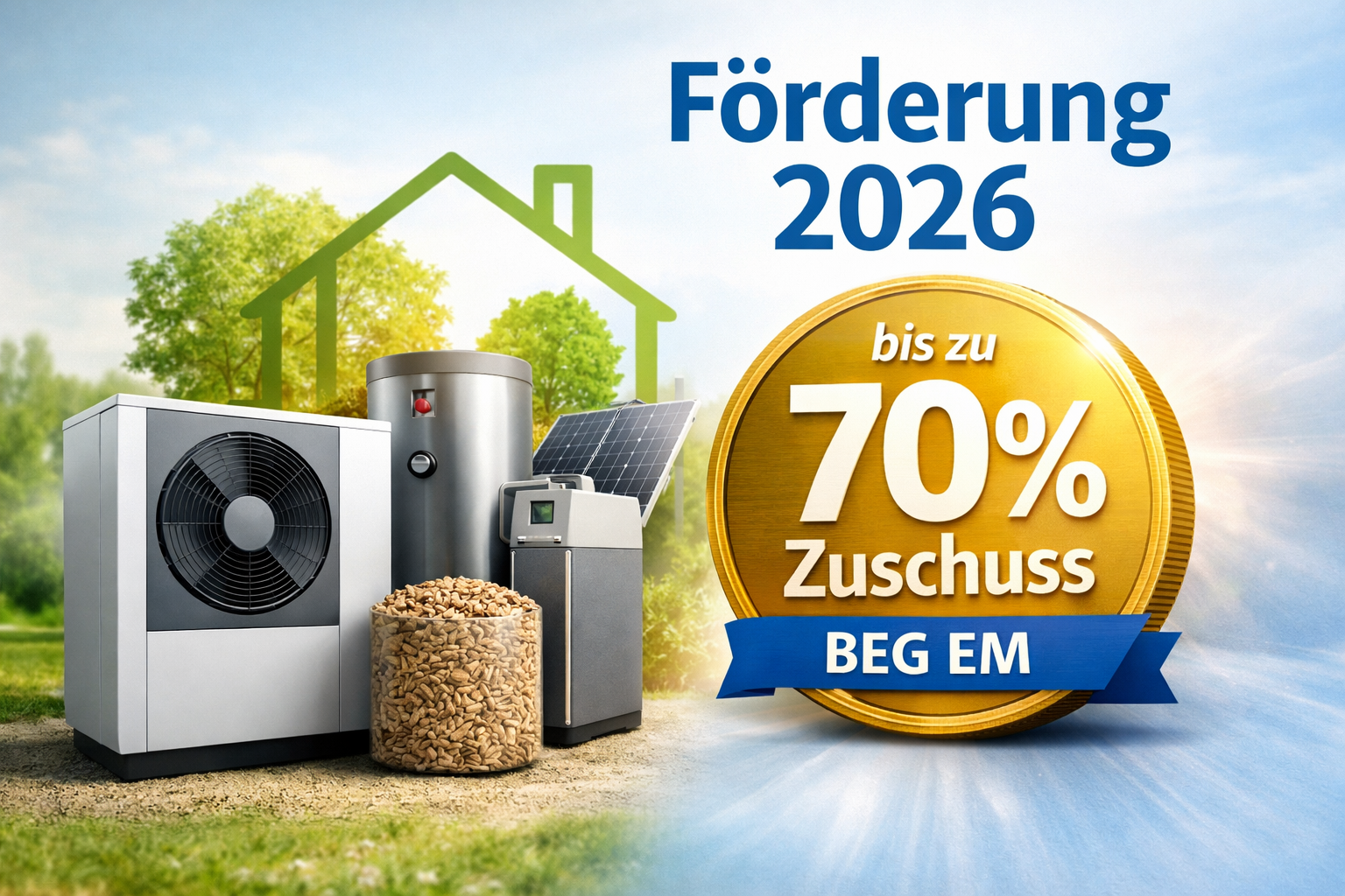 Heizungsförderung 2026: Bis zu 70 % Zuschuss für neue Heizung